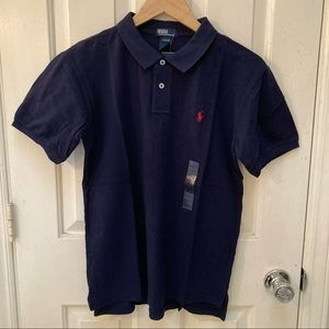 Navy Ralph Lauren Boys Iconic Mesh Polo Shirt - L / large, NWT